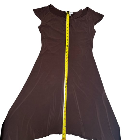 Bianca Nygard Brown Scoop Neck with Ties Cap Sleeves Dress Women's Size Medium - Picture 10 of 10